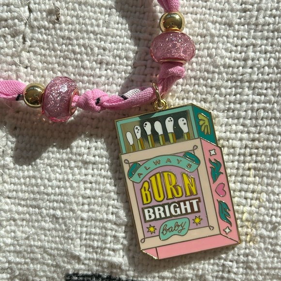 🔥Hand Made Bandana Necklace / ALWAYS BURN BRIGHT BABY 🔥 - Picture 3 of 7